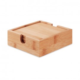 Set de Portavasos de Bambú en Caja