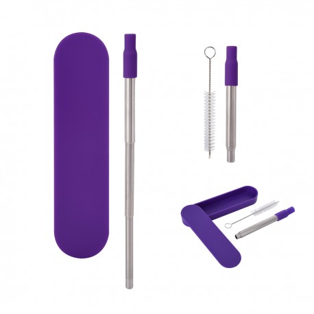 Kit de Popote de Acero Inoxidable