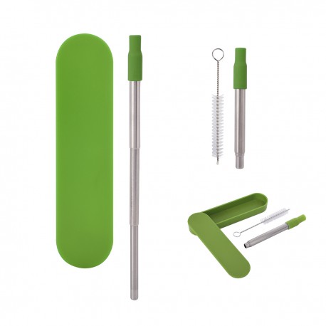 Kit de Popote de Acero Inoxidable