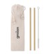 Set de Popotes de Bambú con Cepillo de Limpieza de Acero Inoxidable y Nylon, con Bolsa de Algodón 3 en 1