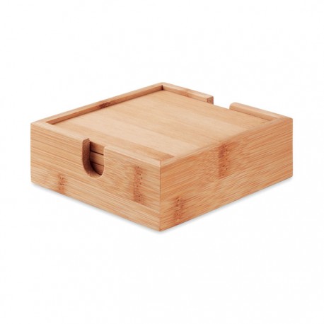 Set de Portavasos de Bambú en Caja